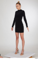  Kate Jones black short dress casual dressed high heels standing whole body 0002.jpg